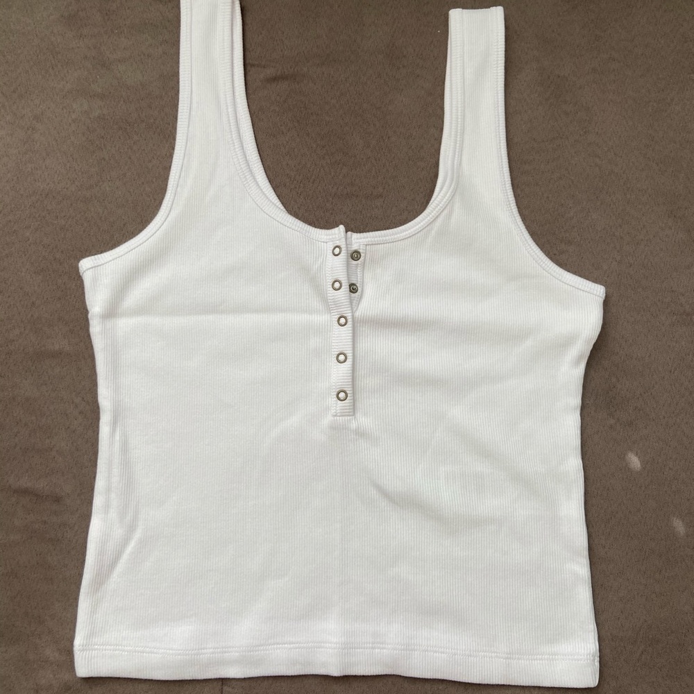 Abercrombie & Fitch soft A&F rib henley tank NWOT